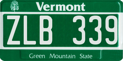 VT license plate ZLB339