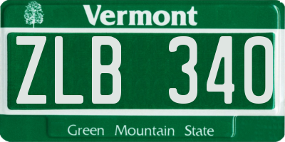 VT license plate ZLB340