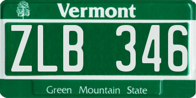 VT license plate ZLB346