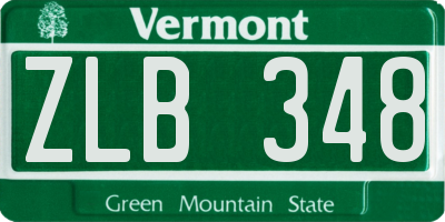 VT license plate ZLB348