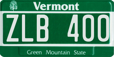 VT license plate ZLB400