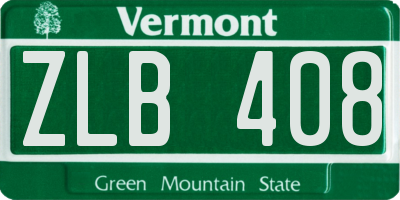 VT license plate ZLB408