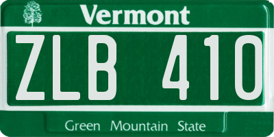 VT license plate ZLB410