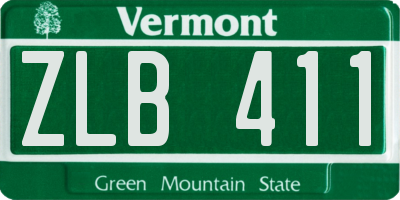 VT license plate ZLB411