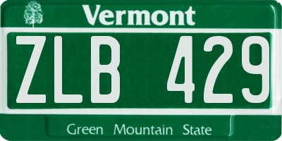 VT license plate ZLB429