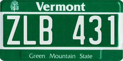 VT license plate ZLB431
