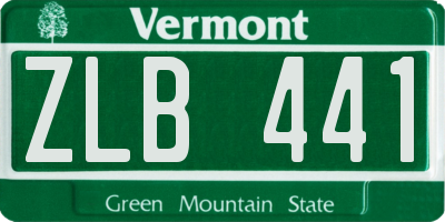 VT license plate ZLB441
