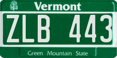 VT license plate ZLB443