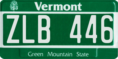 VT license plate ZLB446