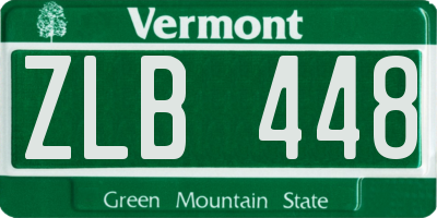 VT license plate ZLB448
