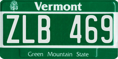 VT license plate ZLB469
