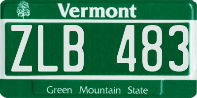 VT license plate ZLB483