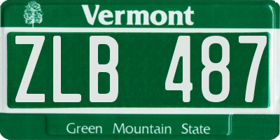 VT license plate ZLB487