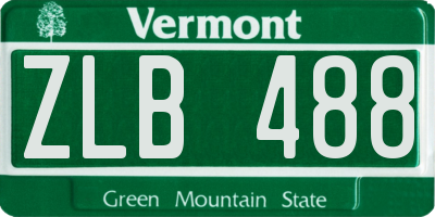 VT license plate ZLB488
