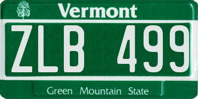 VT license plate ZLB499