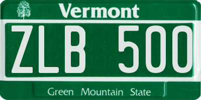 VT license plate ZLB500