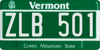 VT license plate ZLB501