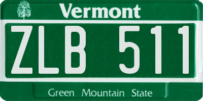 VT license plate ZLB511