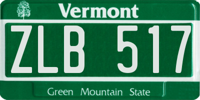 VT license plate ZLB517