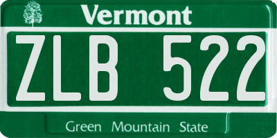 VT license plate ZLB522