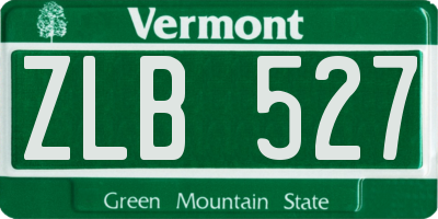 VT license plate ZLB527