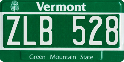 VT license plate ZLB528