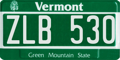 VT license plate ZLB530