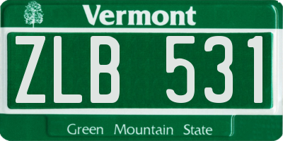 VT license plate ZLB531