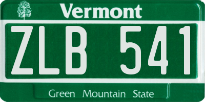 VT license plate ZLB541