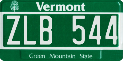 VT license plate ZLB544