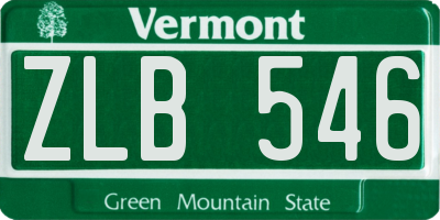 VT license plate ZLB546