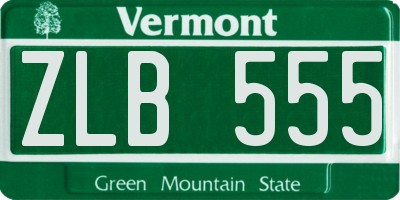 VT license plate ZLB555