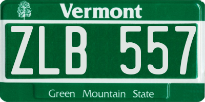 VT license plate ZLB557