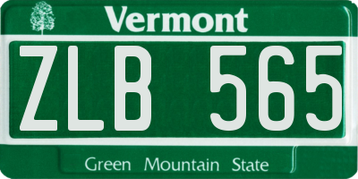 VT license plate ZLB565