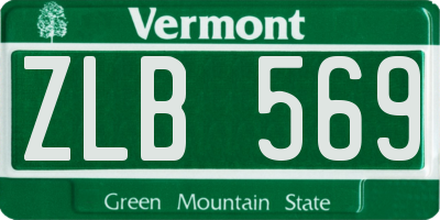 VT license plate ZLB569