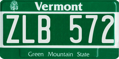 VT license plate ZLB572
