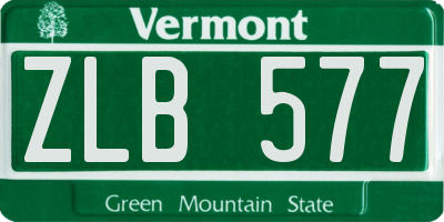 VT license plate ZLB577