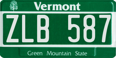 VT license plate ZLB587