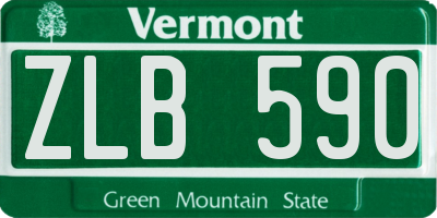 VT license plate ZLB590