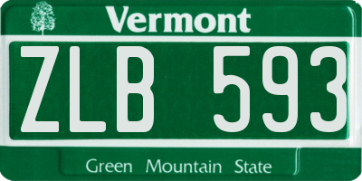 VT license plate ZLB593