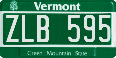 VT license plate ZLB595