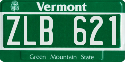 VT license plate ZLB621