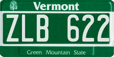 VT license plate ZLB622