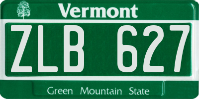 VT license plate ZLB627