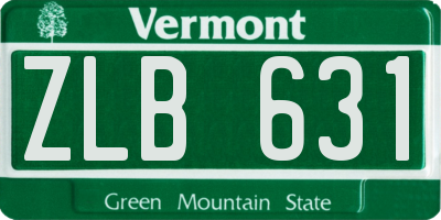 VT license plate ZLB631