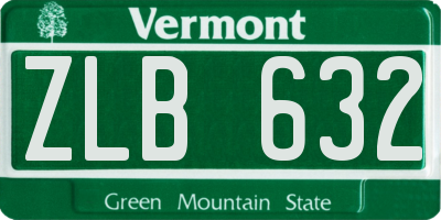 VT license plate ZLB632