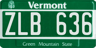VT license plate ZLB636