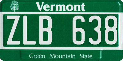 VT license plate ZLB638