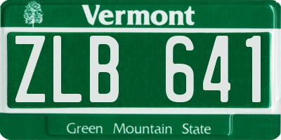 VT license plate ZLB641