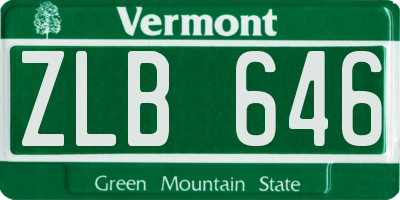 VT license plate ZLB646